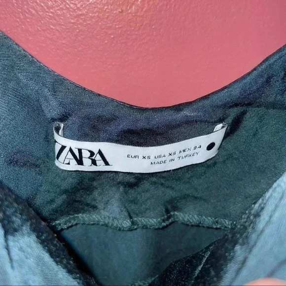 ZARA Green Satin Midi Dress - Picture 6 of 9